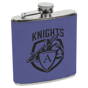 6 oz  Stainless  Steel  Flask  with Leatherette