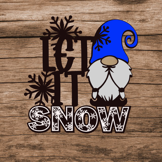 Let It Snow Gnome Sign